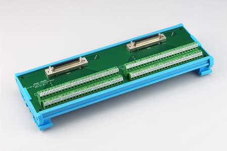 Dual 50-pin SCSI-II Wiring Terminal for DIN-rail Mounting