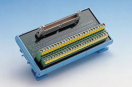 50-pin Flat Cable Wiring Terminal for DIN-rail Mounting