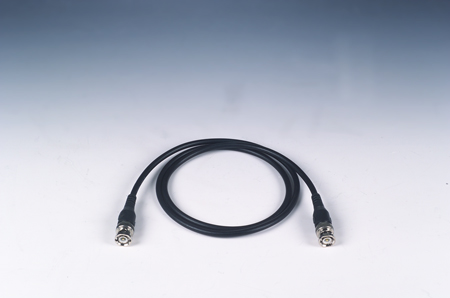 Braid-shielded coax cable with steel nickel plated male BNC plug connectors