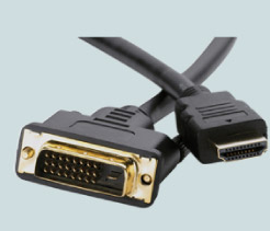 Kabel miedziany ze złoconymi złączami do konwertera cyfrowego video HDMI do DVI