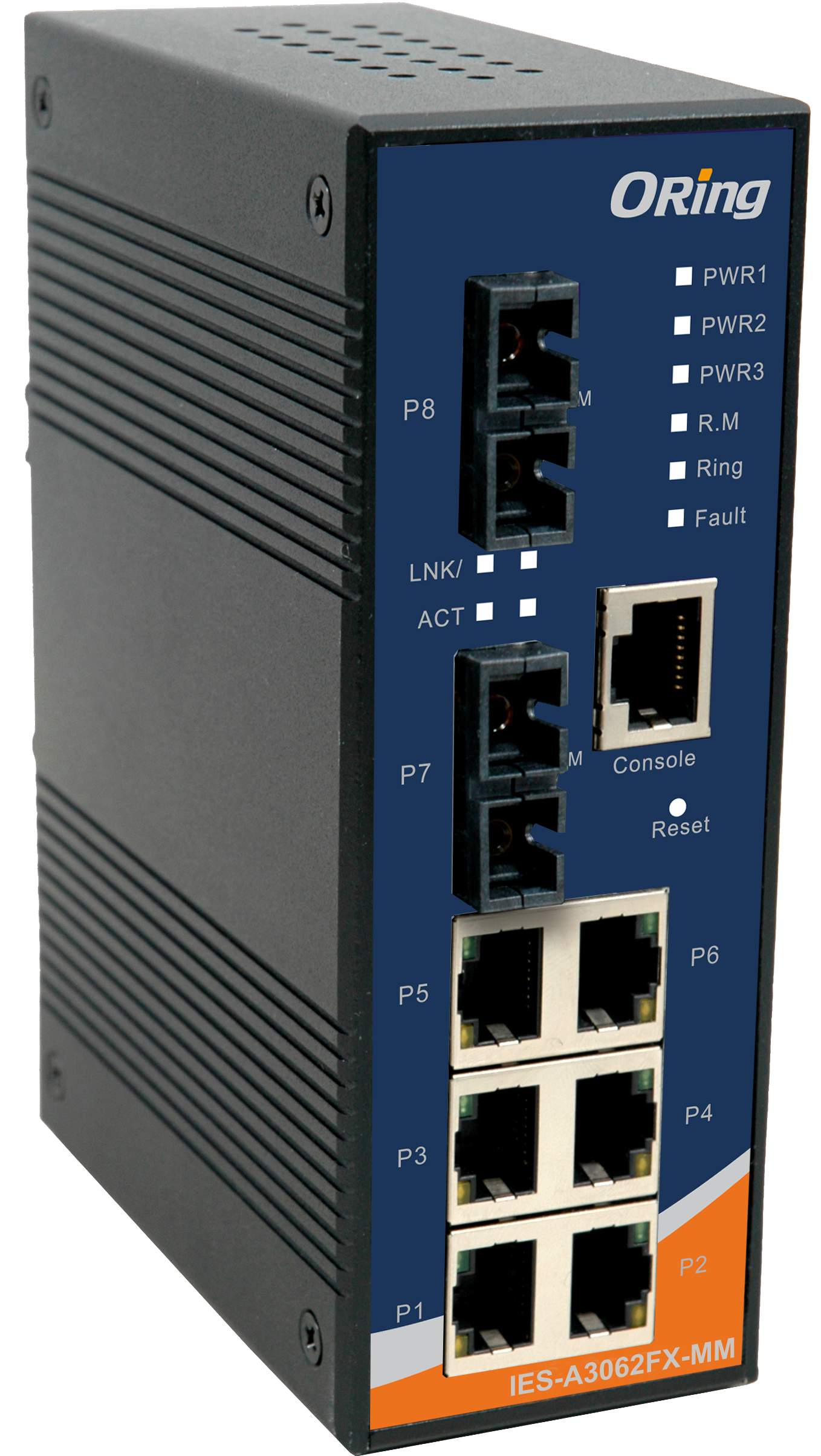 8-portowy zarządzalny switch Ethernet, C1D2/ATEX, IES-A3062FX-MM-SC