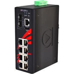 10-portowy zarządzalny switch Gigabit Ethernet PoE, -40°C~+75°C, LMP-1002G-SFP-T