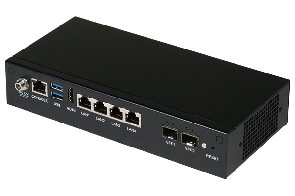 6-portowe urządzenie sieciowe, Celeron N3350, HDMI, 6LAN, 2USB, 2Mini-Card, Fanless, 12V, 0~40°C