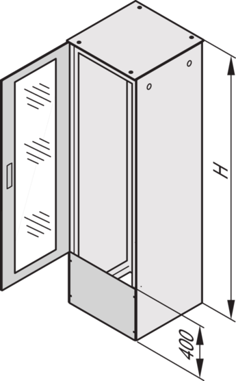 Drzwi skrócone z listwą szczotkową, IP20, 42U, 2000×600, 21630-350