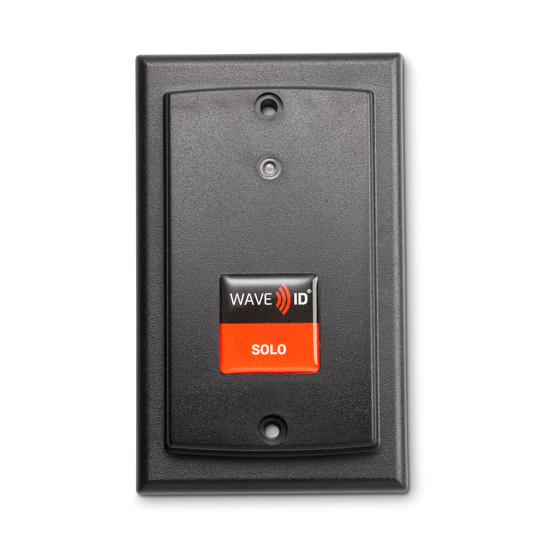 WAVE ID® Solo Keystroke HID Prox Wallmount Black 5v USB pwr tap RS232 Reader