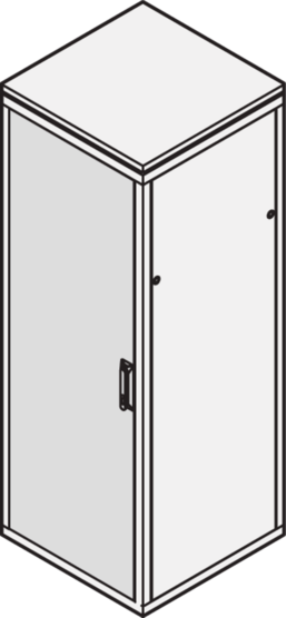Drzwi stalowe Eurorack, kąt otwarcia 180°, RAL 7035, 38U, 1798 x 600, 22117-190