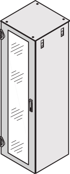 Drzwi stalowe Varistar, gładkie, IP 20, 1-punktowe ryglowanie, 24U, 1200 x 600, 22130-121