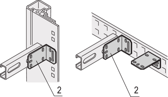 Wspornik montażowy Eurorack C-Rail do słupków szafy/elementów głębokościowych, 21120-145