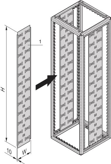 Panel kablowy Varistar do szafy kolokacyjnej, 917 x 110, RAL 7021, 23130-499
